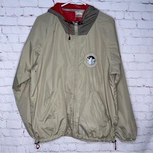 Vtg Roots73 Mens Hooded Water Resistant Jacket Sz M Rain Coat Gray Voyage Malibu